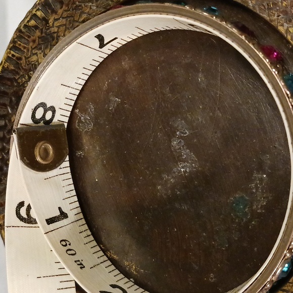 Silver Tone Metal Bangle Bracelet With Rhinestones - Picture 4 of 5